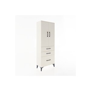 Arges Dolap 3 Raflı 3 Çekmeceli 2 Kapaklı 60x30x163 Aytaşı-aytaşı