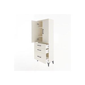 Arges Dolap 3 Raflı 3 Çekmeceli 2 Kapaklı 60x30x163 Aytaşı-aytaşı