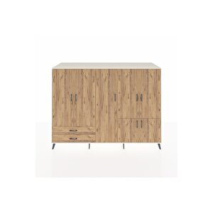 Kronos Dolap 12 Raflı 2 Çekmeceli 7 Kapaklı 220x59x163 Aytaşı-çam