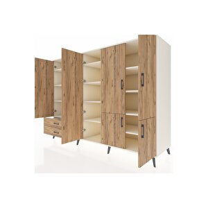 Kronos Dolap 12 Raflı 2 Çekmeceli 7 Kapaklı 220x59x163 Aytaşı-çam