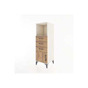 Hyperion Dolap Tek Raflı 3 Çekmeceli Tek Kapaklı 44x44x134 Aytaşı-çam