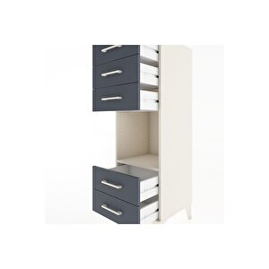 Hyperion Dolap Tek Raflı 5 Çekmeceli 44x44x134 Aytaşı-antrasit