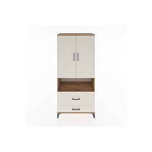 Hyperion Dolap 2 Raflı 2 Çekmeceli Tek Askılı 88x44x195 Çam-aytaşı
