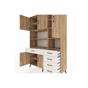 Hyperion Dolap 9 Raflı 5 Çekmeceli 5 Kapaklı 132x44x195 Çam-çam/aytaşı