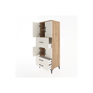 Hyperion Dolap 3 Raflı 3 Çekmeceli 4 Kapaklı 60x44x163 Çam-aytaşı