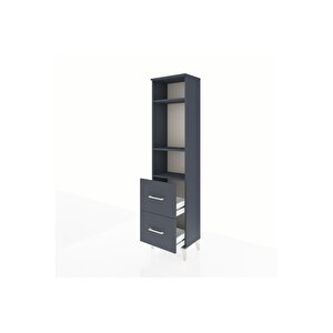 Arges Dolap 3 Raflı 2 Çekmeceli 44x30x182 Antrasit-antrasit