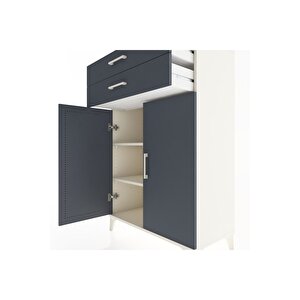 Hyperion Dolap 2 Raflı 2 Çekmeceli 2 Kapaklı 88x44x134 Aytaşı-antrasit