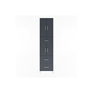Arges Dolap 5 Raflı 3 Çekmeceli 4 Kapaklı 60x30x243 Antrasit-antrasit