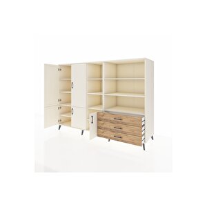 Kronos Dolap 11 Raflı 3 Çekmeceli 5 Kapaklı 220x59x163 Aytaşı-aytaşı/çam