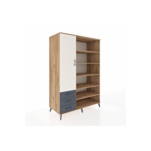 Kronos Dolap 9 Raflı 3 Çekmeceli 3 Kapaklı 132x59x195 Çam-aytaşı/antrasit