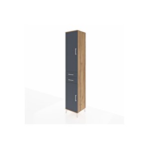 Hyperion Dolap 6 Raflı 2 Çekmeceli 2 Kapaklı 44x44x243 Çam-antrasit