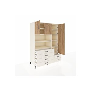Kronos Dolap 9 Raflı 6 Çekmeceli 3 Kapaklı 132x59x195 Aytaşı-çam/aytaşı