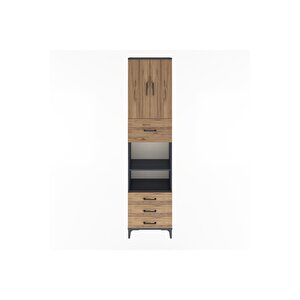 Arges Dolap 4 Raflı 4 Çekmeceli 2 Kapaklı 60x30x243 Antrasit-çam