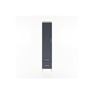 Hyperion Dolap 5 Raflı 2 Çekmeceli Tek Kapaklı 44x44x221 Aytaşı-antrasit