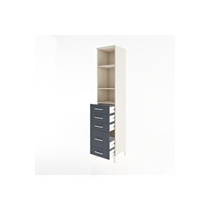 Hyperion Dolap 3 Raflı 5 Çekmeceli 44x44x221 Aytaşı-antrasit