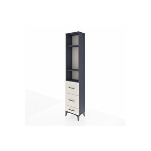 Arges Dolap 3 Raflı 3 Çekmeceli 44x30x221 Antrasit-aytaşı