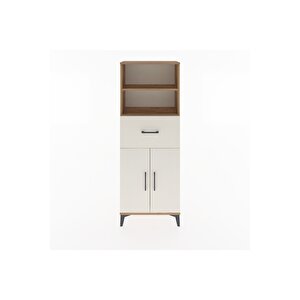 Arges Dolap 3 Raflı Tek Çekmeceli 2 Kapaklı 60x30x163 Çam-aytaşı