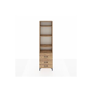 Arges Dolap 4 Raflı 3 Çekmeceli 60x30x221 Çam-çam