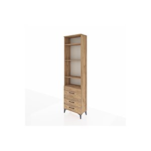 Arges Dolap 4 Raflı 3 Çekmeceli 60x30x221 Çam-çam