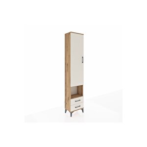 Arges Dolap 5 Raflı 2 Çekmeceli Tek Kapaklı 44x30x221 Çam-aytaşı