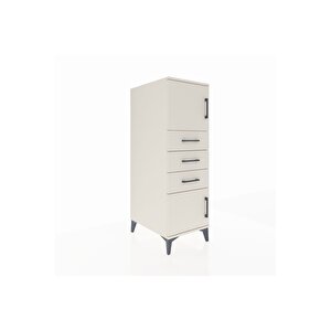 Kronos Dolap Tek Raflı 3 Çekmeceli 2 Kapaklı 44x59x134 Aytaşı-aytaşı