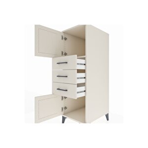 Kronos Dolap Tek Raflı 3 Çekmeceli 2 Kapaklı 44x59x134 Aytaşı-aytaşı