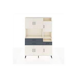 Arges Dolap 10 Raflı 3 Çekmeceli 6 Kapaklı 132x30x195 Aytaşı-aytaşı/antrasit