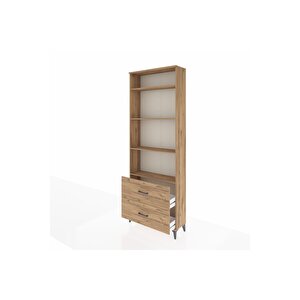 Arges Dolap 4 Raflı 2 Çekmeceli 88x30x243 Çam-çam