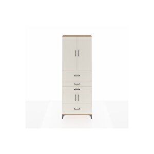 Arges Dolap 4 Raflı 4 Çekmeceli 4 Kapaklı 88x30x243 Çam-aytaşı