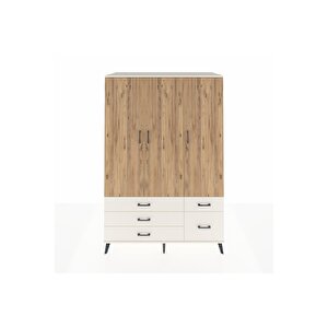 Kronos Dolap 5 Raflı 5 Çekmeceli Tek Askılı 132x59x195 Aytaşı-çam/aytaşı