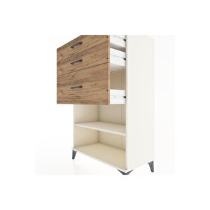Hyperion Dolap Tek Raflı 3 Çekmeceli 88x44x134 Aytaşı-çam