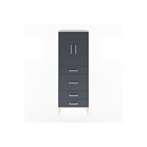 Hyperion Dolap 3 Raflı 4 Çekmeceli 2 Kapaklı 60x44x163 Aytaşı-antrasit