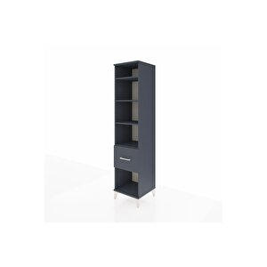 Hyperion Dolap 4 Raflı Tek Çekmeceli 44x44x195 Antrasit-antrasit