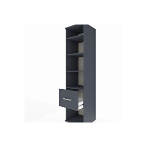 Hyperion Dolap 4 Raflı Tek Çekmeceli 44x44x195 Antrasit-antrasit