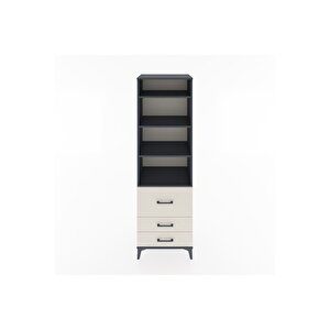 Hyperion Dolap 4 Raflı 3 Çekmeceli 60x44x195 Antrasit-aytaşı