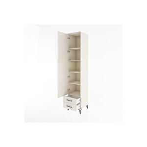 Hyperion Dolap 5 Raflı 2 Çekmeceli Tek Kapaklı 44x44x221 Aytaşı-aytaşı