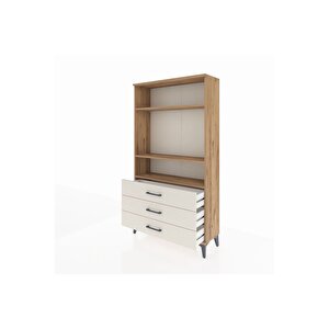 Arges Dolap 3 Raflı 3 Çekmeceli 88x30x163 Çam-aytaşı
