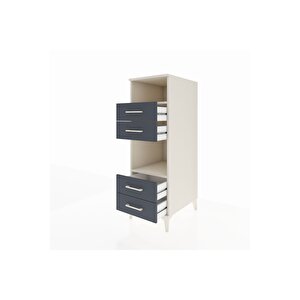 Kronos Dolap 2 Raflı 4 Çekmeceli 44x59x134 Aytaşı-antrasit