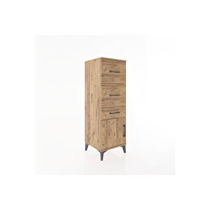 Hyperion Dolap 3 Çekmeceli Tek Kapaklı 44x44x134 Çam-çam