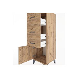 Hyperion Dolap 3 Çekmeceli Tek Kapaklı 44x44x134 Çam-çam