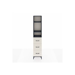 Arges Dolap 3 Raflı 3 Çekmeceli 44x30x221 Antrasit-aytaşı