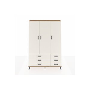 Hyperion Gardrop 5 Raflı 6 Çekmeceli Tek Askılı 132x44x195 Çam-aytaşı