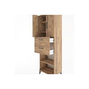Hyperion Dolap 4 Raflı 2 Çekmeceli 2 Kapaklı 60x44x195 Çam-çam
