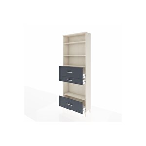 Arges Dolap 4 Raflı 3 Çekmeceli 88x30x243 Aytaşı-antrasit