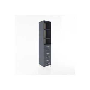 Hyperion Dolap 3 Raflı 6 Çekmeceli 44x44x221 Antrasit-antrasit