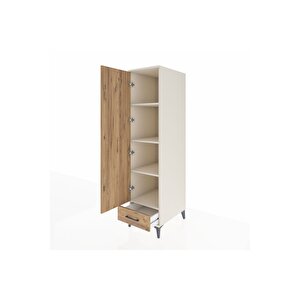 Kronos Dolap 4 Raflı Tek Çekmeceli Tek Kapaklı 44x59x182 Aytaşı-çam