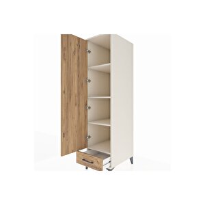 Kronos Dolap 4 Raflı Tek Çekmeceli Tek Kapaklı 44x59x182 Aytaşı-çam