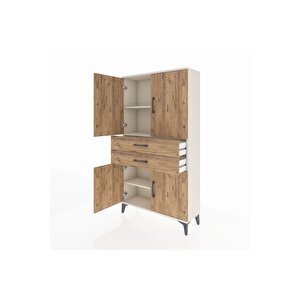 Arges Dolap 3 Raflı 2 Çekmeceli 4 Kapaklı 88x30x163 Aytaşı-çam