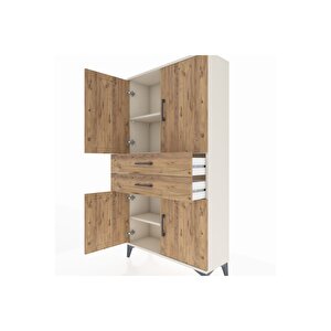 Arges Dolap 3 Raflı 2 Çekmeceli 4 Kapaklı 88x30x163 Aytaşı-çam