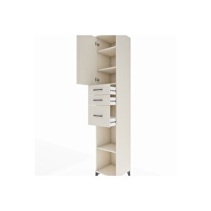 Hyperion Dolap 4 Raflı 3 Çekmeceli Tek Kapaklı 44x44x243 Aytaşı-aytaşı